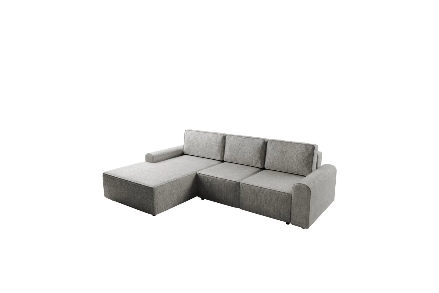 Bella Bäddsoffa med Divan 3-sits i Plysch - Grå