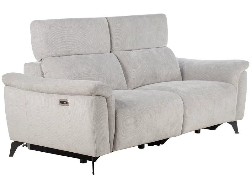 3er Sofa MAUREEN Stoff hellgrau