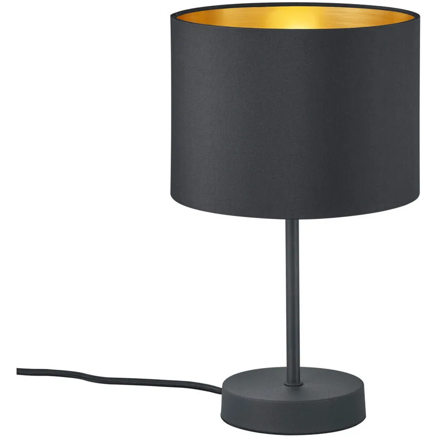 Tischlampe Daro Schwarz Metall 20 cm 33 cm - Farbe: Schwarz matt