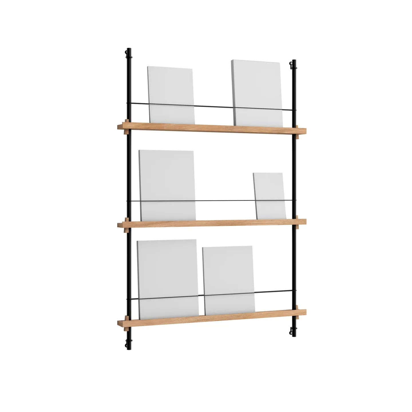 MOEBE Magazine Shelving Zeitungsständer Eiche-black, 85x115x7 cm, MS.115.1