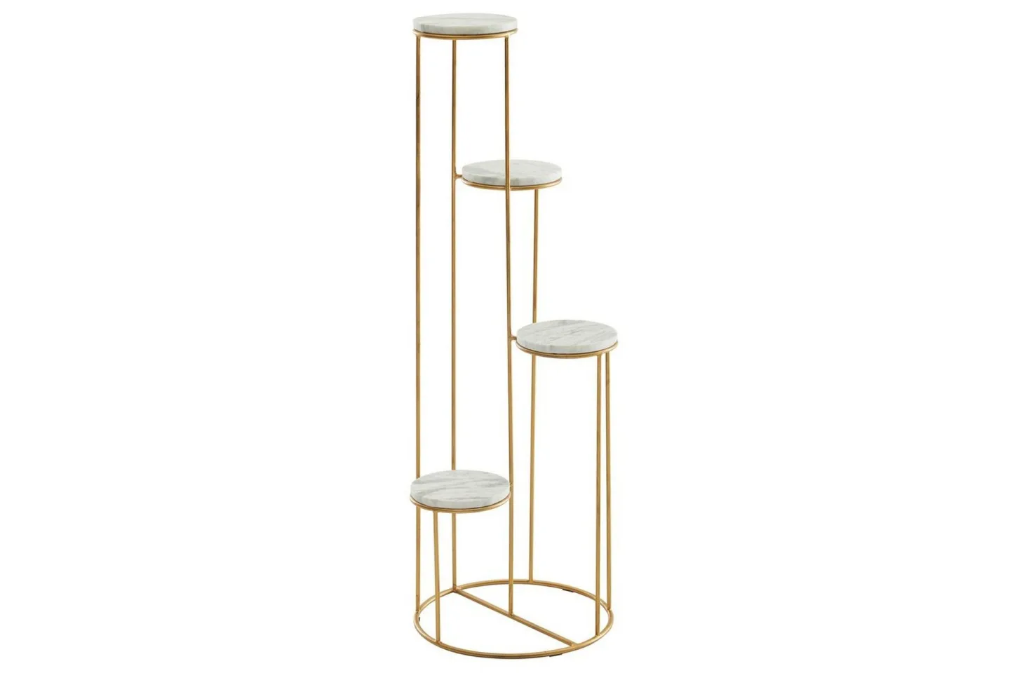 Stående hylla Wohnling Äkta marmortopp blomma ståtlig metallbas modern -