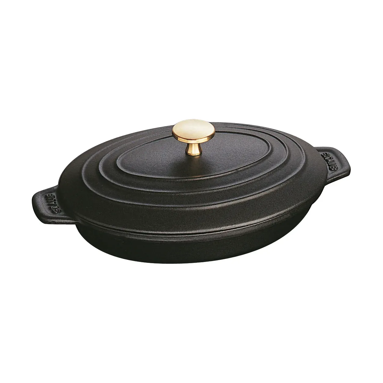 STAUB Staub Backform Gusseisen mit Deckel oval 23 cm Schwarz