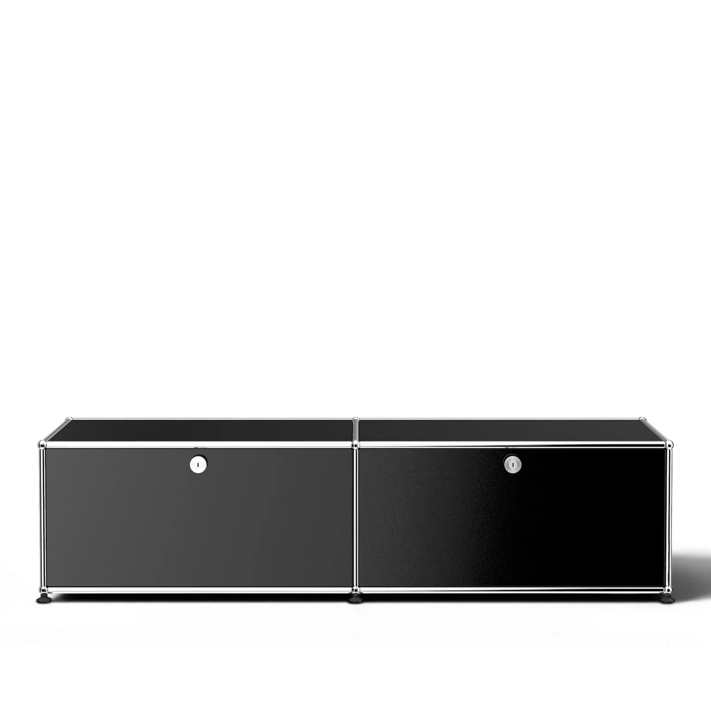 USM - USM Haller 3 Media Unit Graphite Black - TV-bänkar - Fritz Haller & Paul Schärer - Svart - Metall
