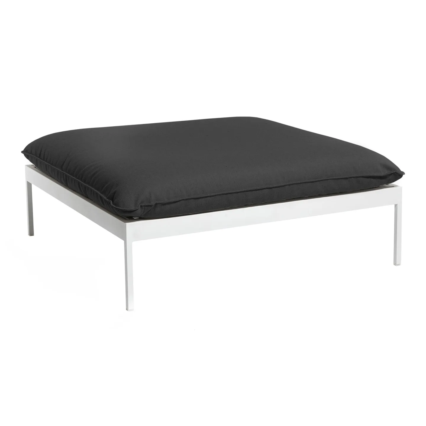 Skargaarden - Bönan Lounge End Ottoman Light Grey Aluminum Frame, Cushion Dark Grey Sunbrella Sling - Utomhuspallar och puffar - Studio Norrlandet - Grå