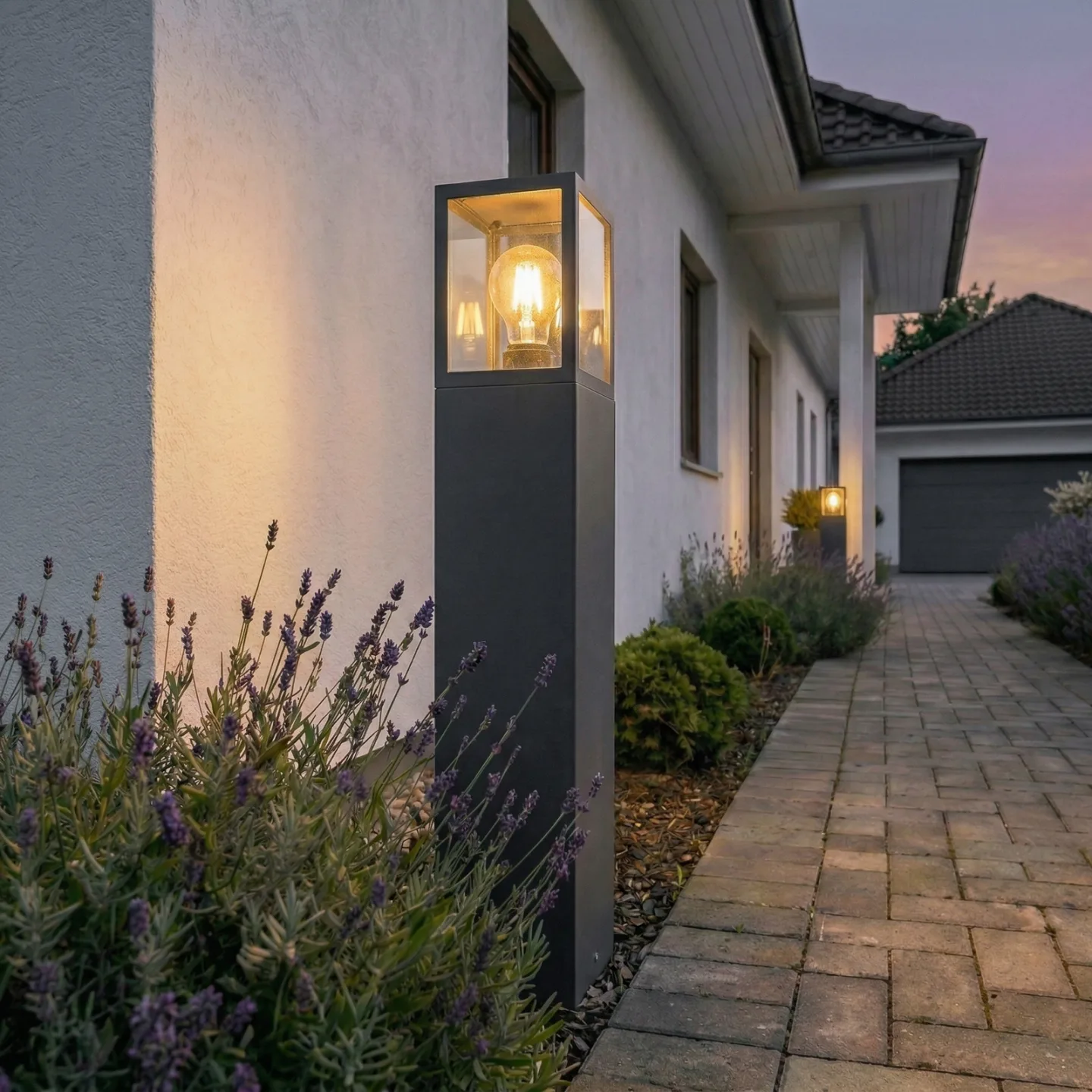 Klemens Short Utendørs Hage Lampe IP54 Graphite - Lucande - Terrasse - Moderne - Aluminium - Med en lyskilde