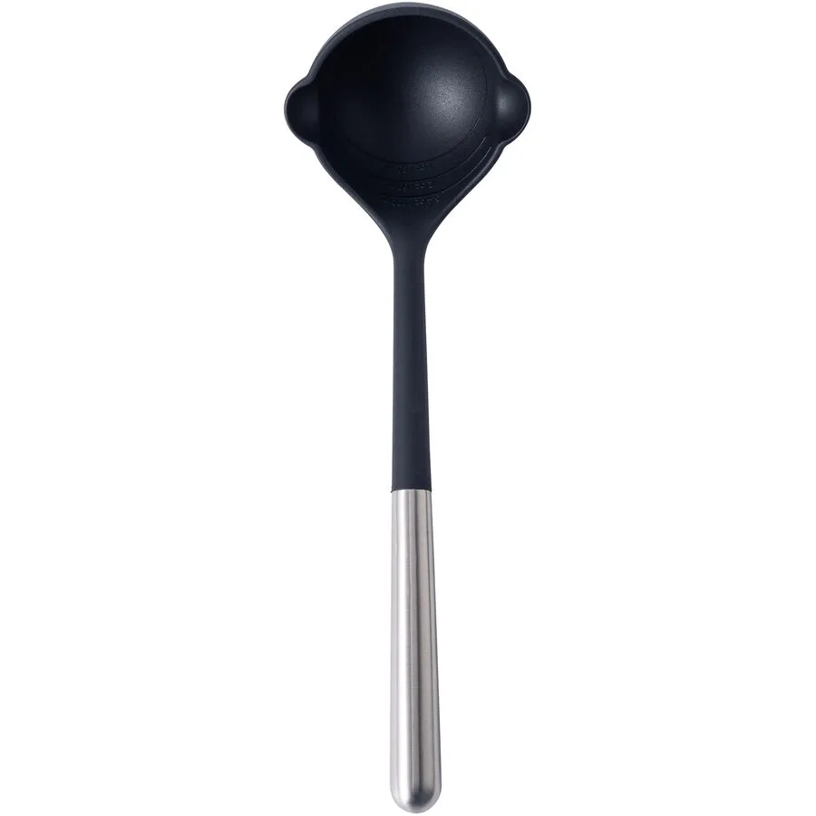 Rührkelle Premium Schwarz/Silber Edelstahl/Silikon T 10 cm