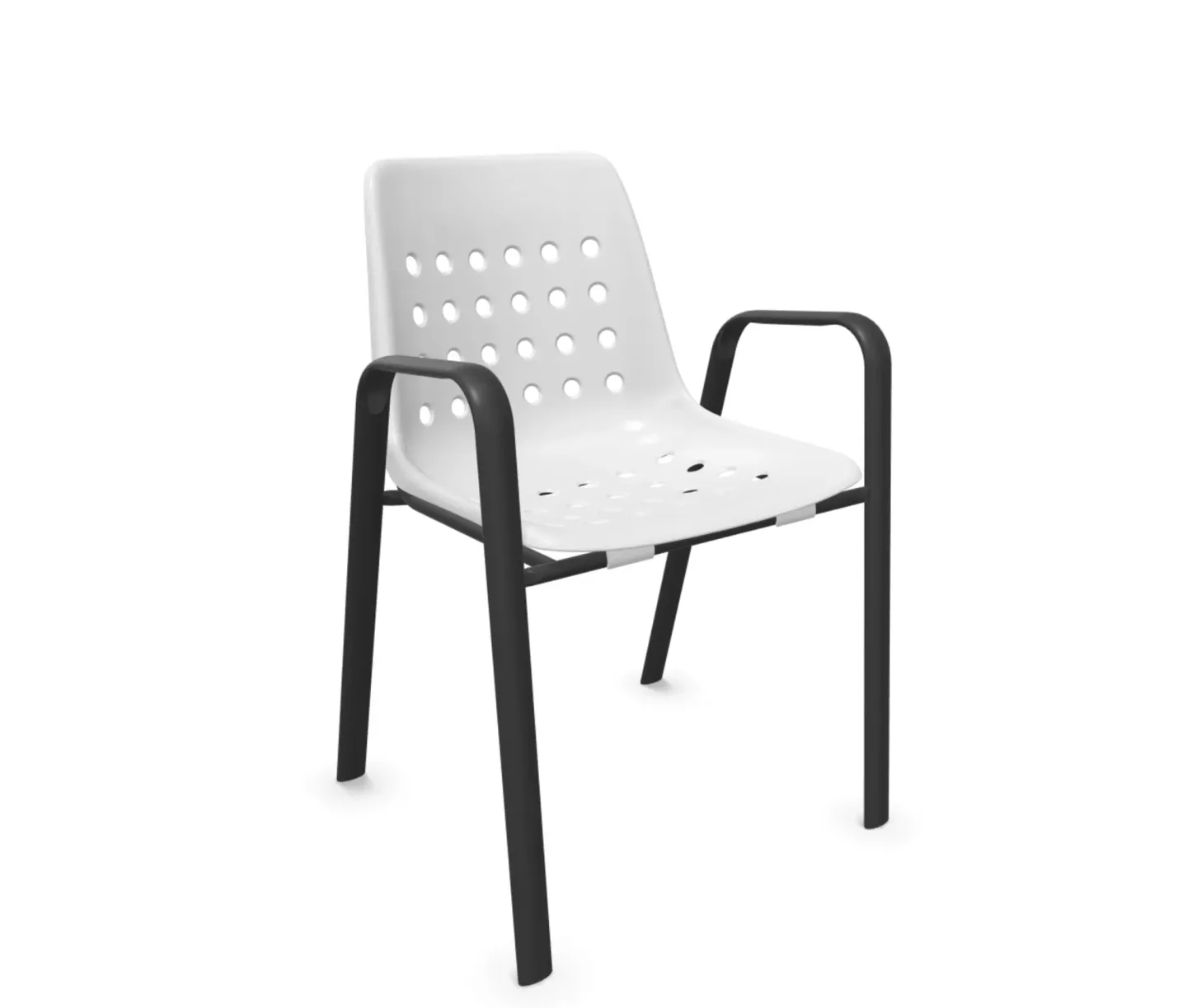 Schaffner Schalen-Stuhl Bermuda mit Armlehne Rundoval Weiss | Schubiger Möbel