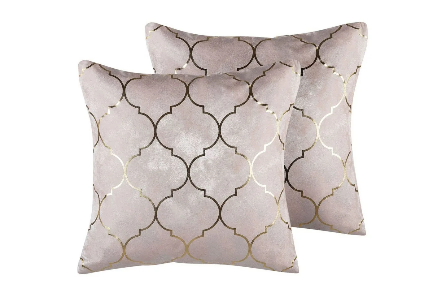 Prydnadskuddar Alyssum set om 2 Rosa/guld, Polyester - Rosa/guld, Polyester