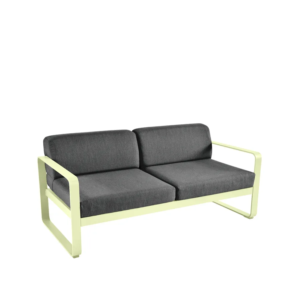Fermob Bellevie 2-sits soffa Frosted lemon (gul), graphite grey dyna