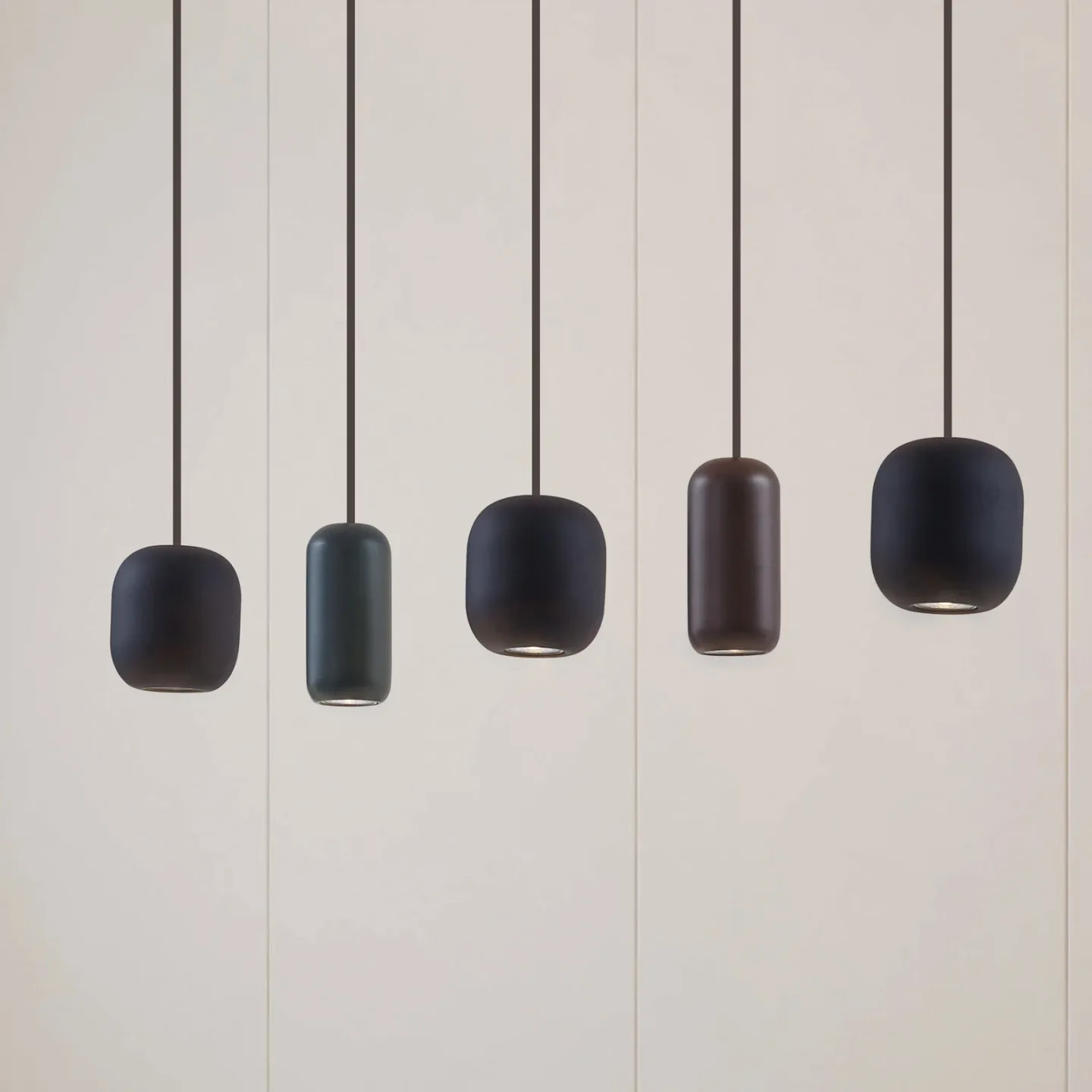 Narion 5 Pendelleuchte Schwarz - Lucande - Esszimmer - Modern - Metall - Mehrflammig