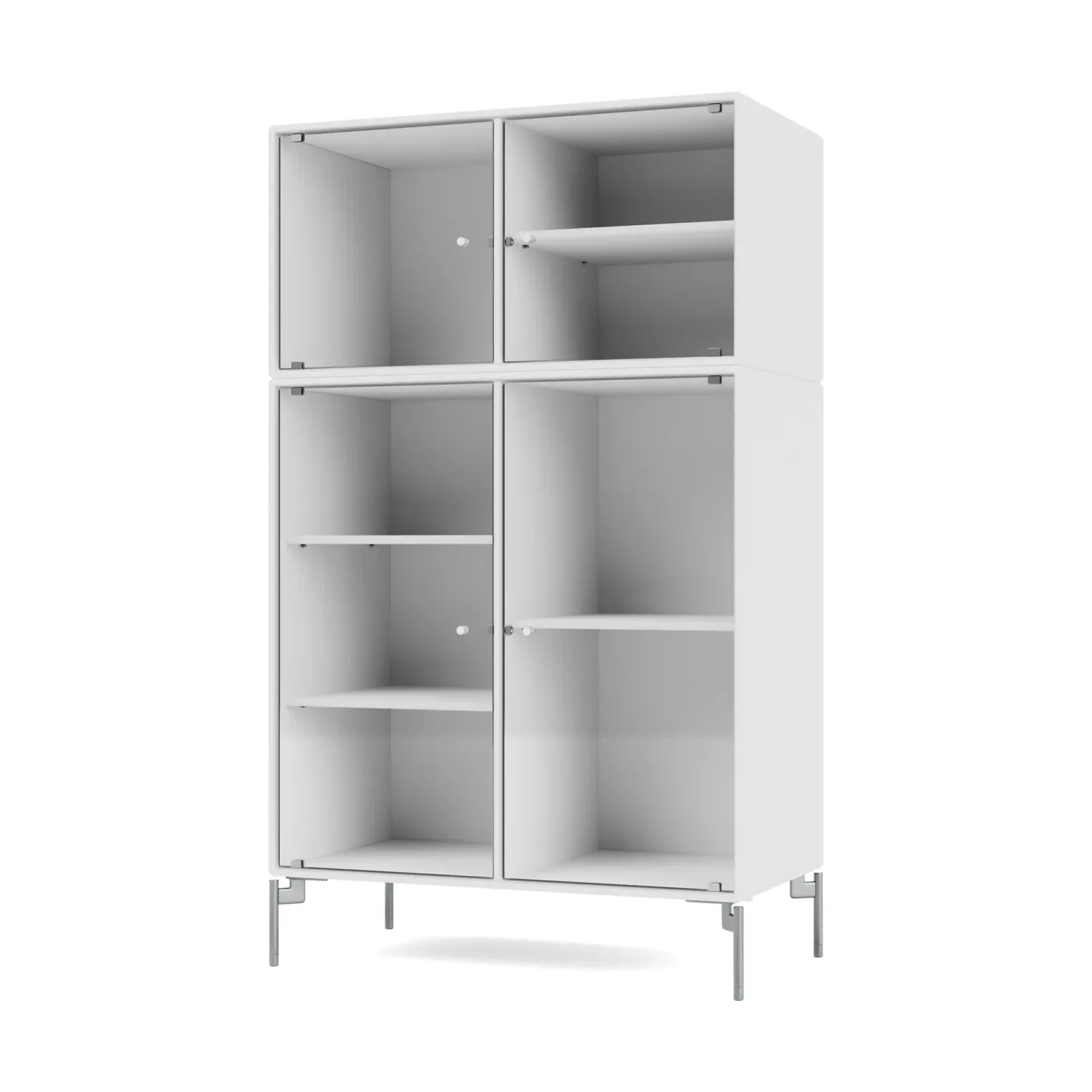 Montana Ripple III Vitrinenschrank 69,6x117,6x38 cm NewWhite-Beine chrome