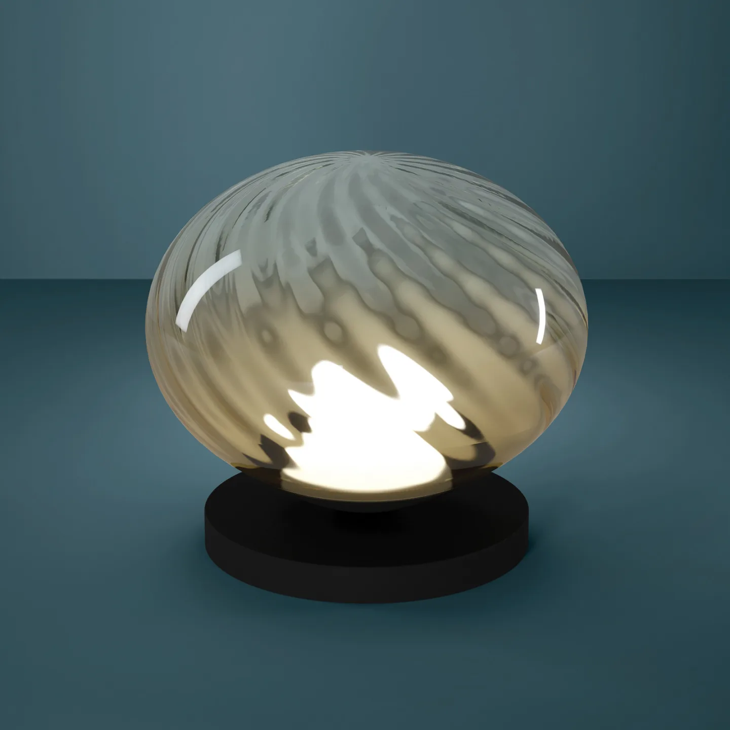 Pantoja Tischlampe schwarz/amber 24 cm CCT - Stars of Light - Wohnzimmer - Modern - Glas - Einflammig
