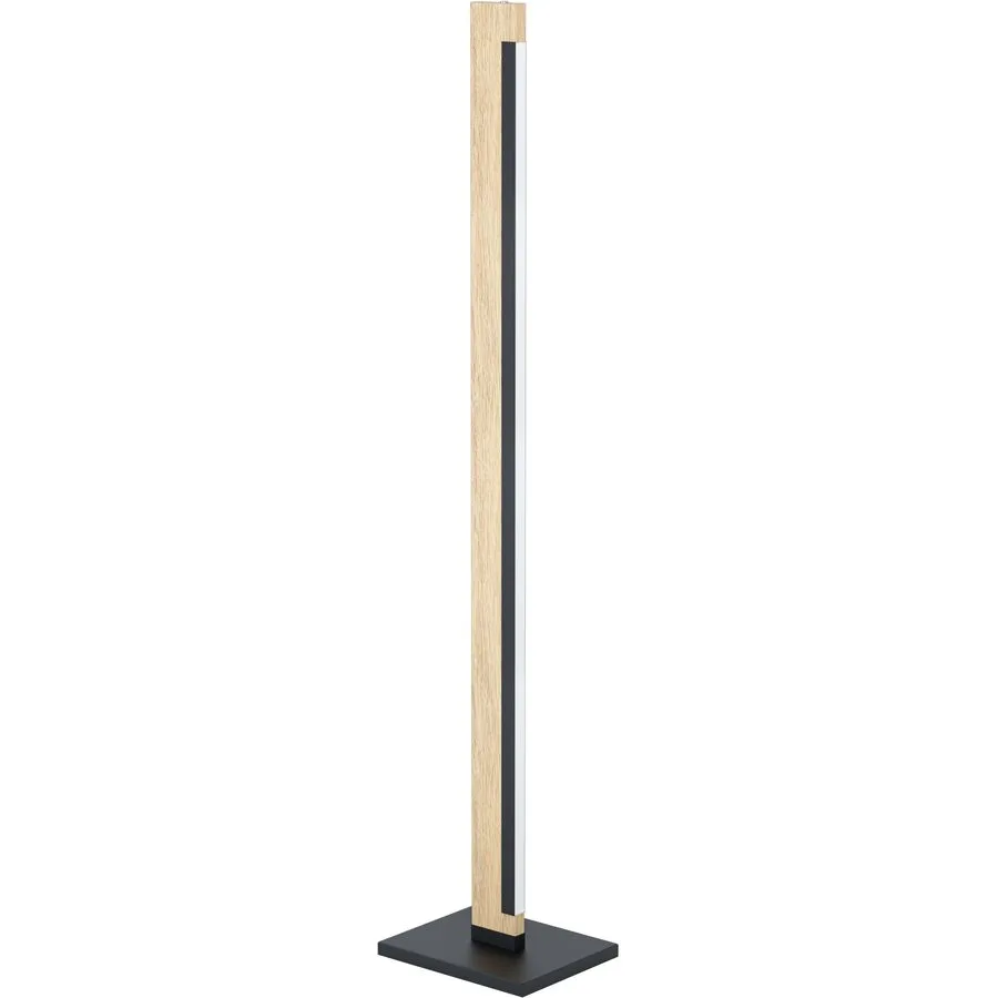 Eglo Stehlampe Camacho Braun/Schwarz/Weiss Stahl/Holz 0 cm 0 cm - Material: Holz/Stahl - LED - Lichtfarbe: Warmweiss - LED Energiesparlampen