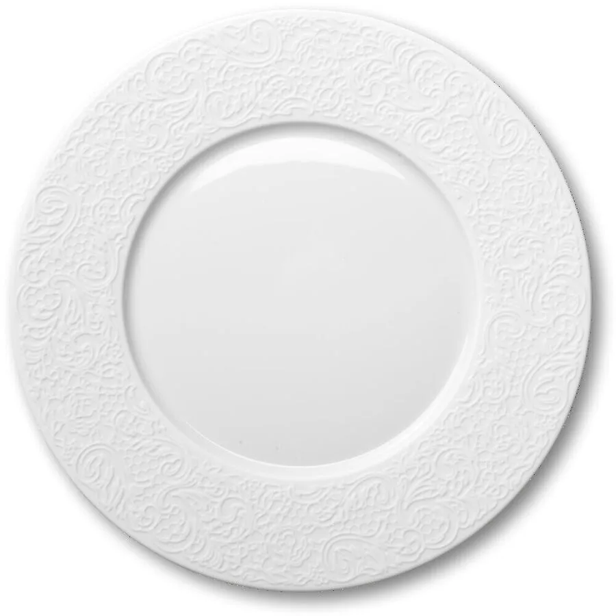 DEGRENNE Teller flach Collection L Couture Blanc Weiss Porzellan 24 cm