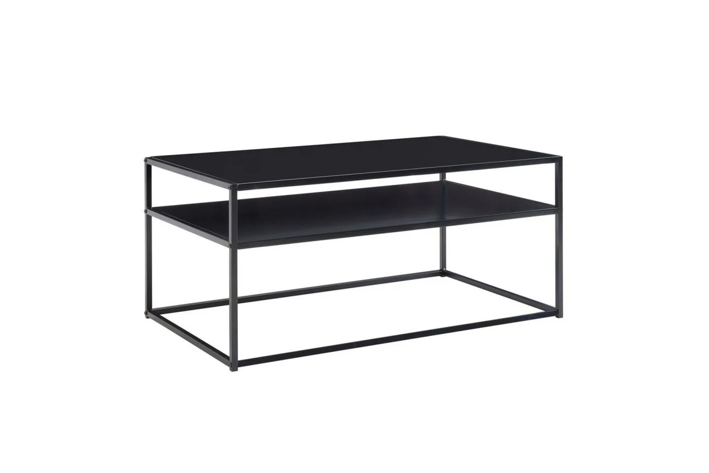 Soffbord Wohnling metall rektangulär med bricka, modern stil Svart - Svart