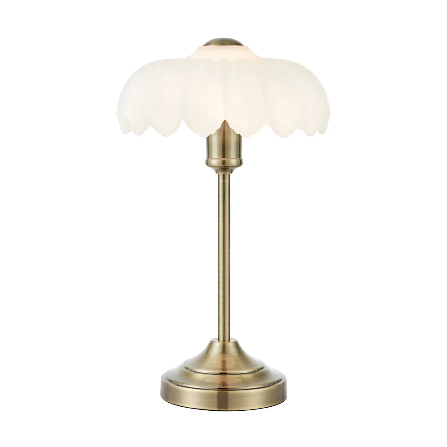 Kurage bordlampe, antik messing/hvid, glas, højde 43 cm, E27 - Markslöjd - Stue - Med skærm
