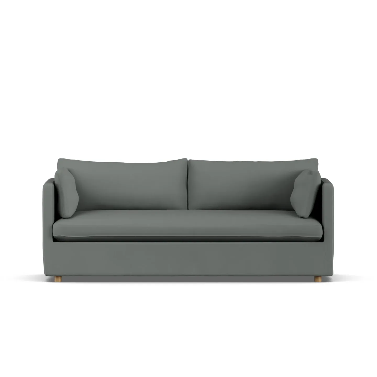 1898 Linnevik Sofa Caleido Grey 1240-Eiche weiß geölt, 3-sitzig, mit Volant