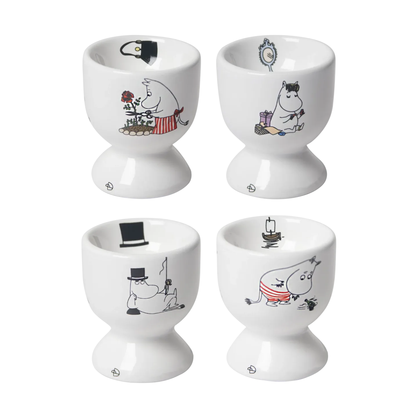 Pluto Design Mumin joy Eierbecher 4-teilig Vit-multi