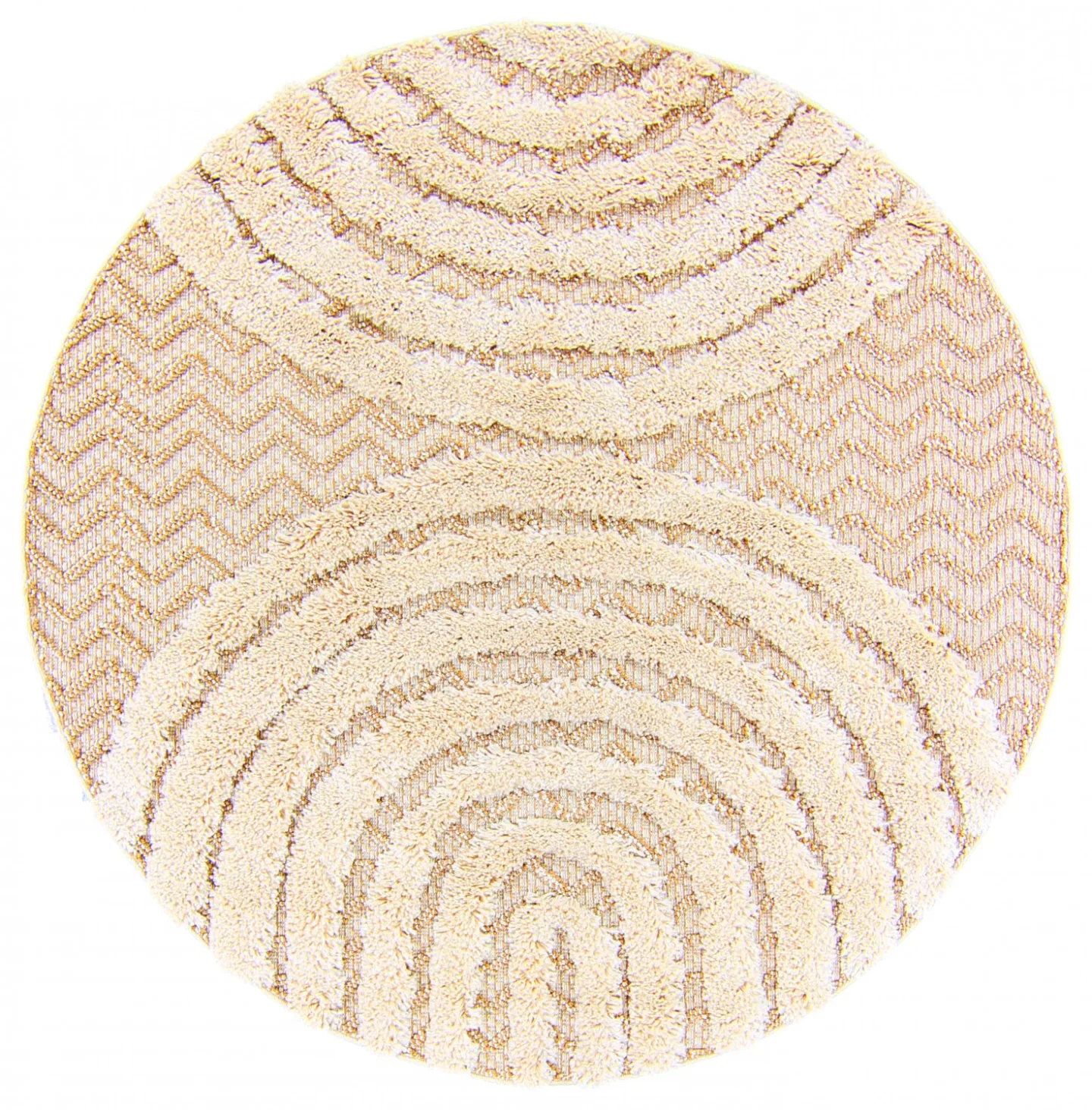 Runde tepper - Ronda (beige) (Størrelse: Ø 200 cm)