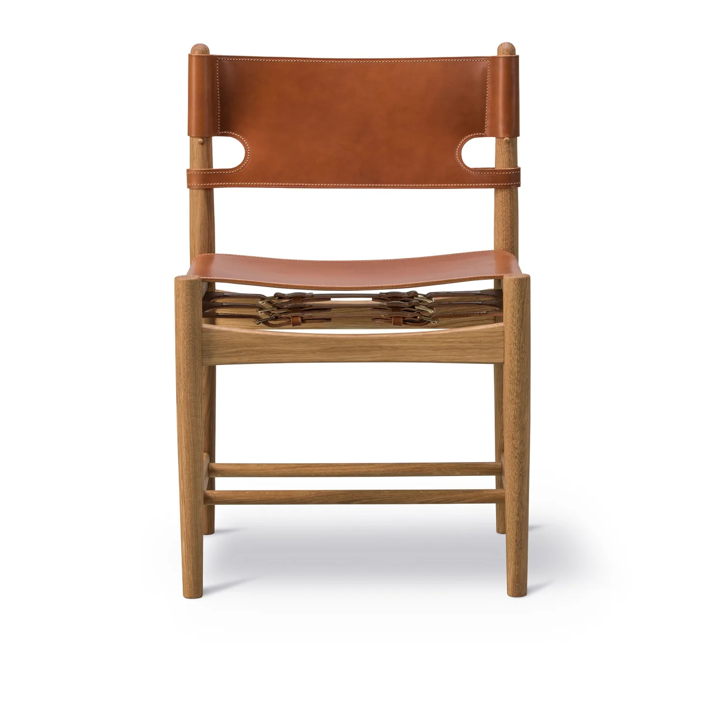 Fredericia Furniture - The Spanish Dining Chair Oljad ek / Cognac läder - Matstolar - Børge Mogensen - Brun - Läder/Trä