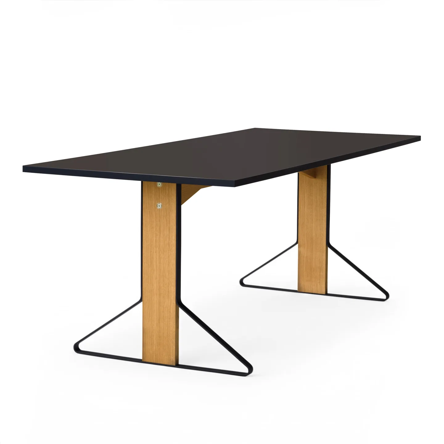 Artek - Kaari Bord Reb 001, Svart linoleum, Svartlackad ek - Matbord - Ronan & Erwan Bouroullec - Svart - Metall/Trä