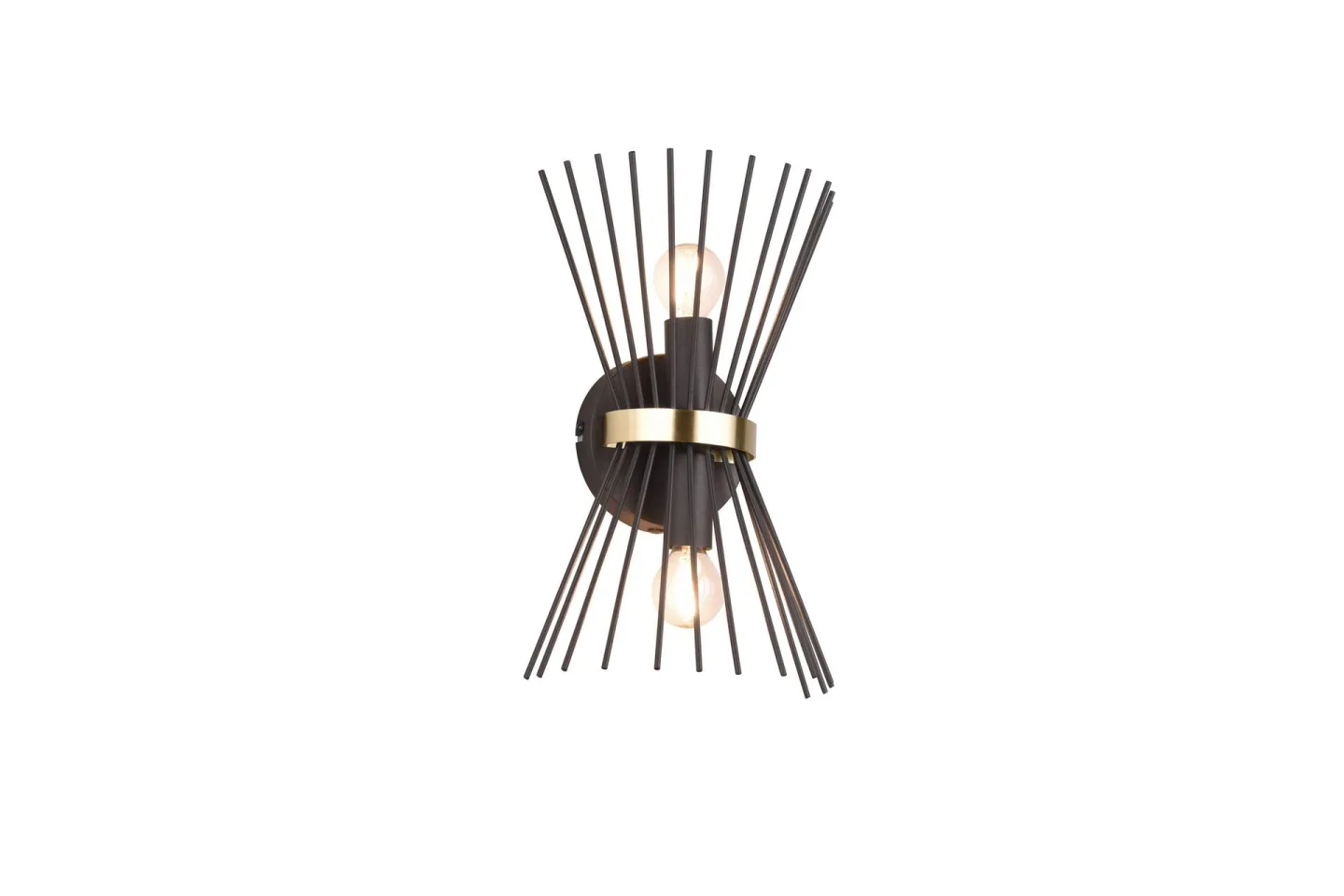 Rod Vägglampa 2xE14 svart/ guld - Svart/Guld