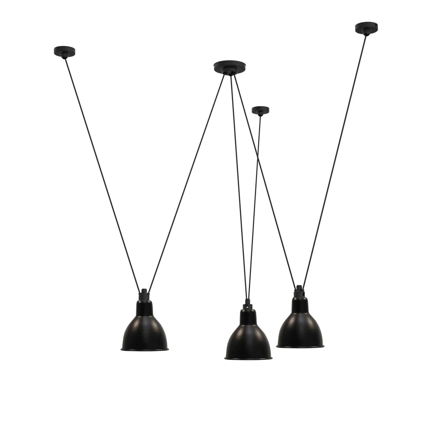 DCWéditions - Les Acrobates De Gras 325 XL Round Black - Pendellampor - Bernard-Albin Gras - Svart