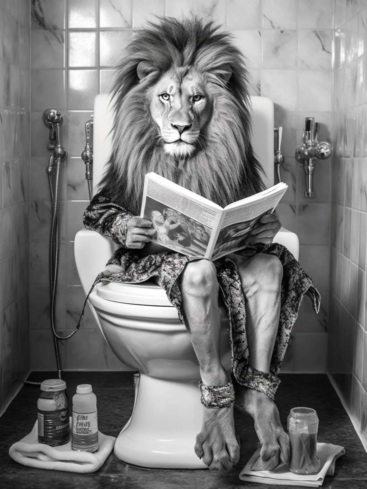 image LAND Glasbild Lion's Restroom | Schubiger Möbel