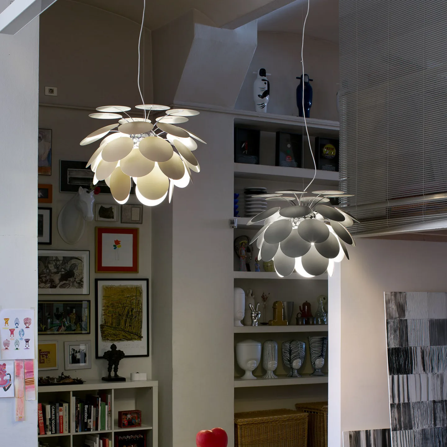 Discoco Pendelleuchte Ø53 Matt Grau - Marset Discocó - Wohnzimmer - Design - Kunststoff - Einflammig