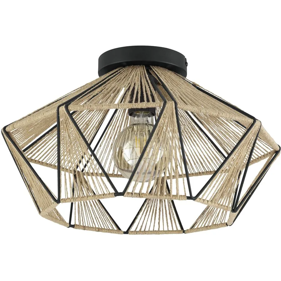 Eglo Deckenlampe Adwickle Schwarz Stahl 44.5 cm 26 cm