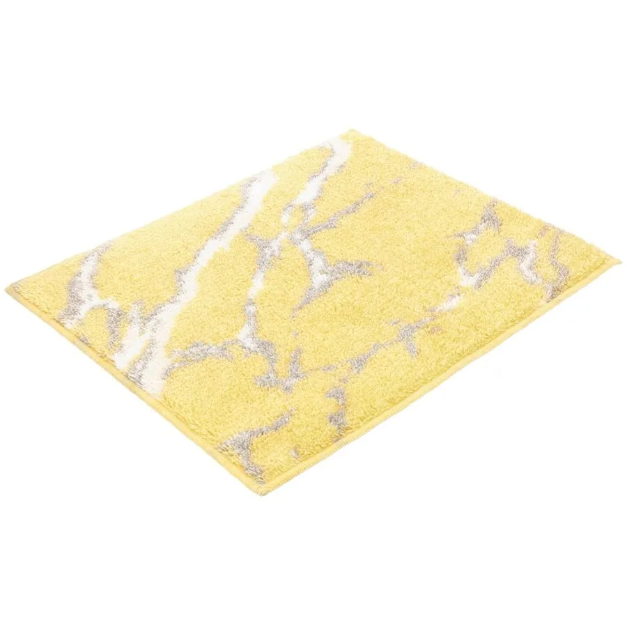 Vossen Badteppich Marble Zitronengelb Polyacryl 50 x 60 cm Rechteckig