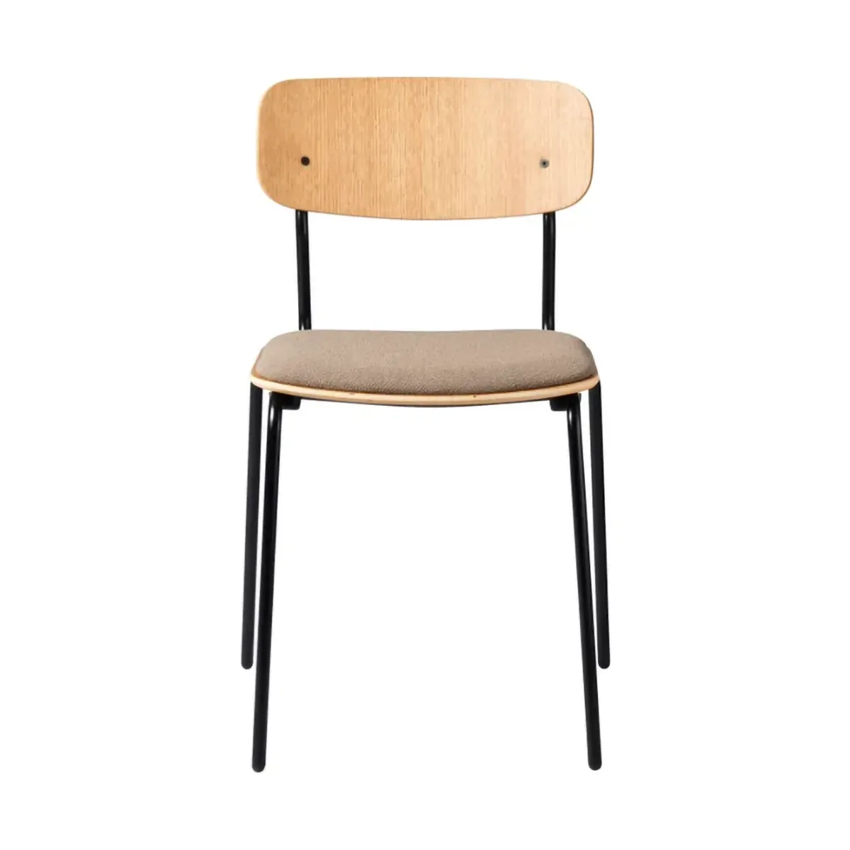FDB Møbler J182 Holmen stol Oak veneer-black legs-taupe