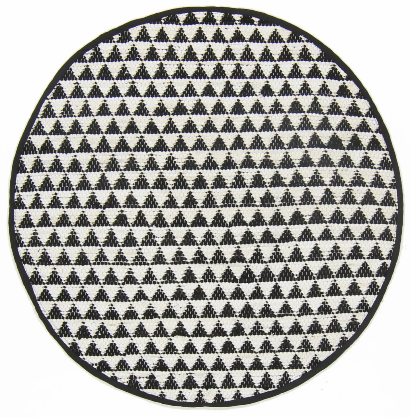 Runde tepper - Lindby (sort/hvit) (Størrelse: Ø 80 cm)