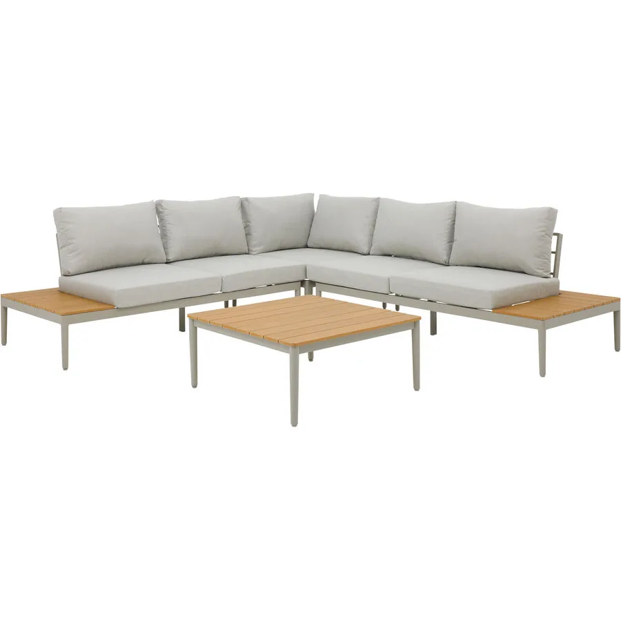 Gartenlounge Florida hellgrau Aluminium B 246.5 cm T 246.5 cm