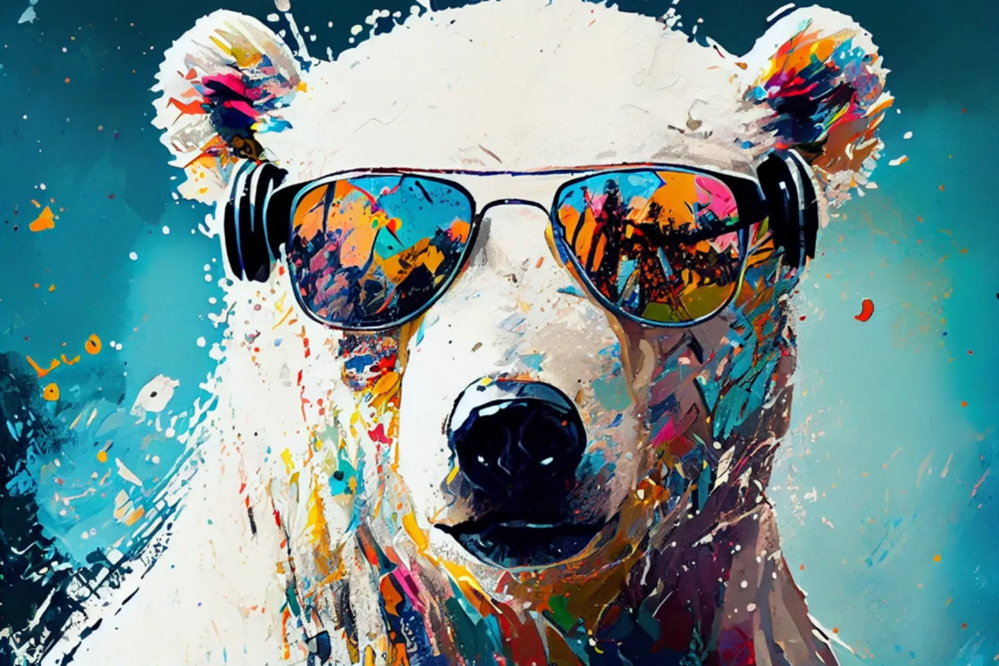 image LAND Acrylglasbild Cooler Eisbär | Schubiger Möbel