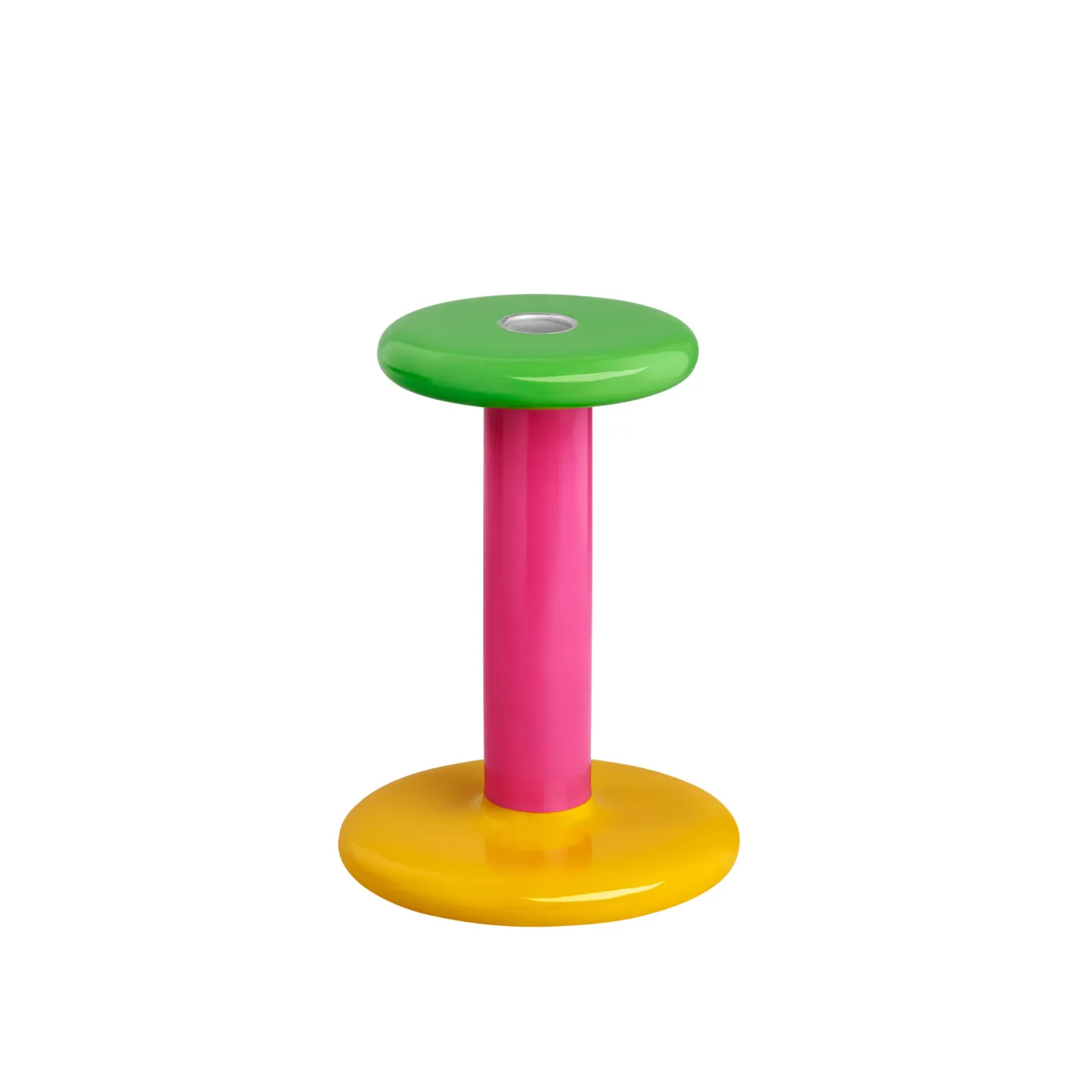 HEM - Pesa Candle Holder Medium - Green/Magenta/Honey Yellow - Ljusstakar - Fabien Cappello - Rosa,Grön,Gul - Trä