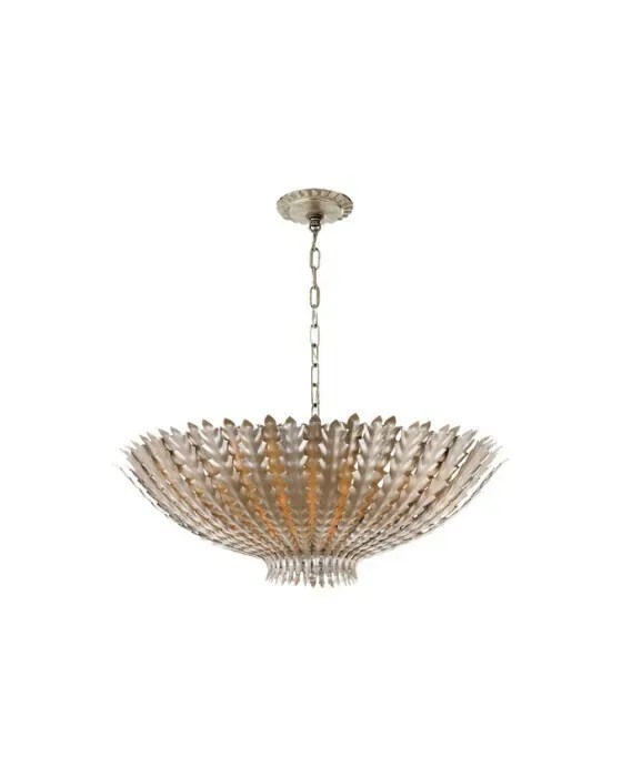 Hampton Pendant Burnished Silver Leaf M