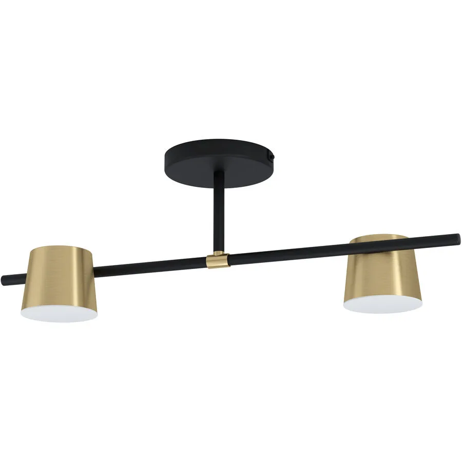 Eglo Deckenlampe Altamira Schwarz Stahl 21 cm 23.5 cm - Farbe: Schwarz/Messing - LED - LED Energiesparlampen
