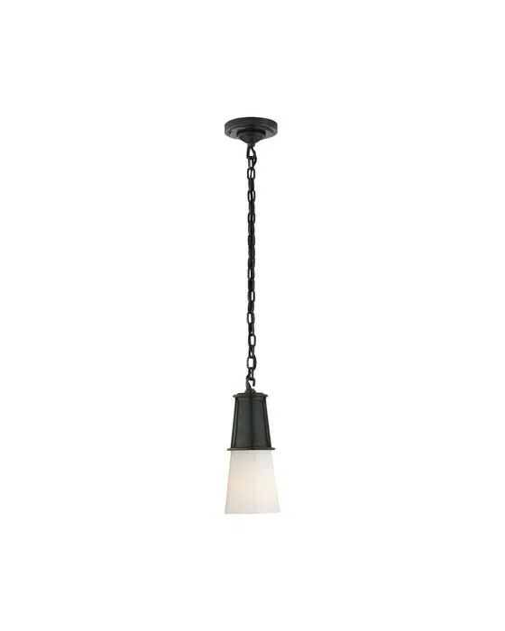 Robinson Pendant Bronze/White Glass S