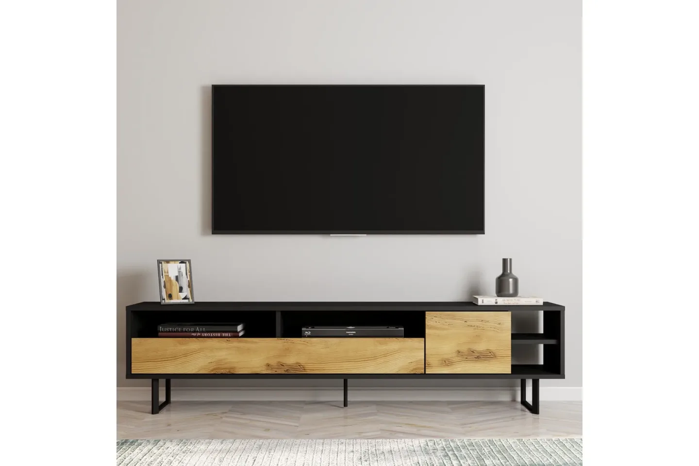 Gazali Tv-bänk 180 cm - Svart/Ek