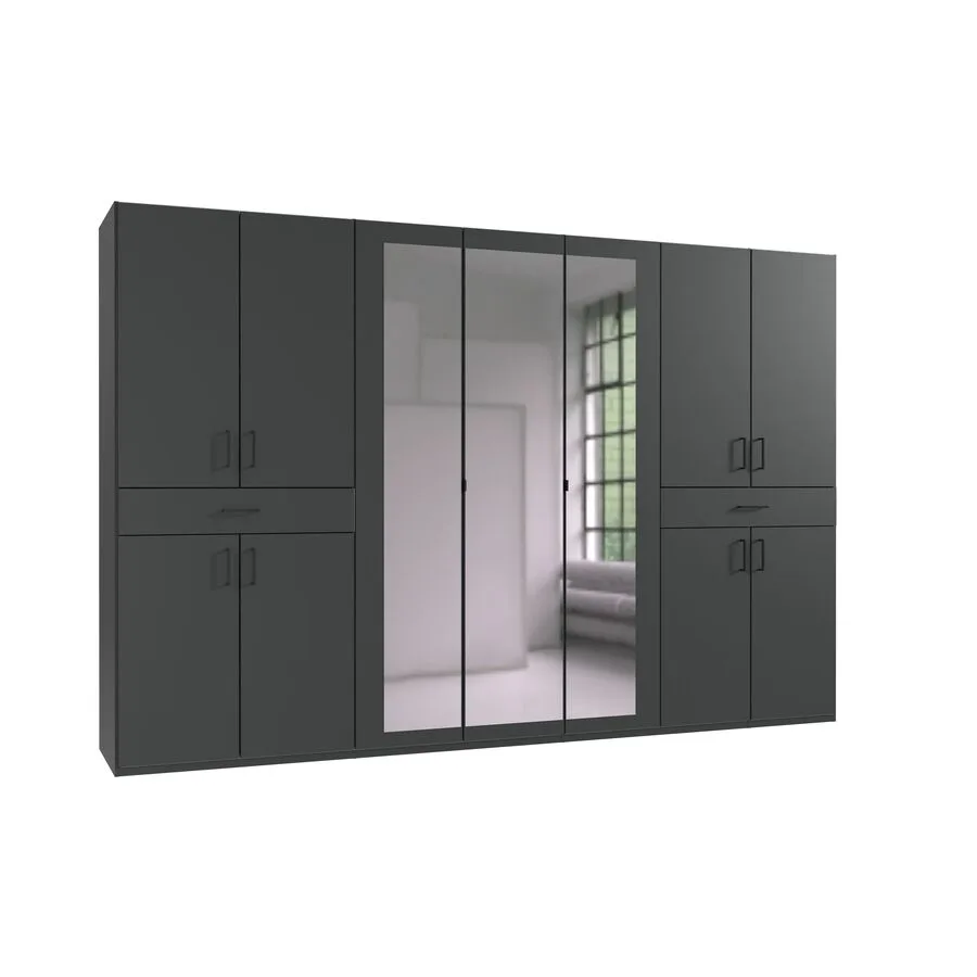 Kleiderschrank Tiby graphit Holzwerkstoff B 313 cm