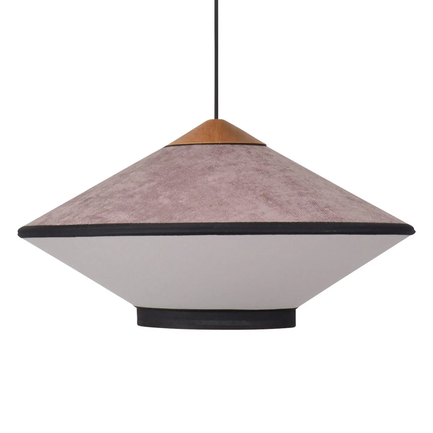 Cymbal Pendelleuchte S Powder Pink - Forestier Cymbal S - Wohnzimmer - Design - Stoff / Textil - Einflammig