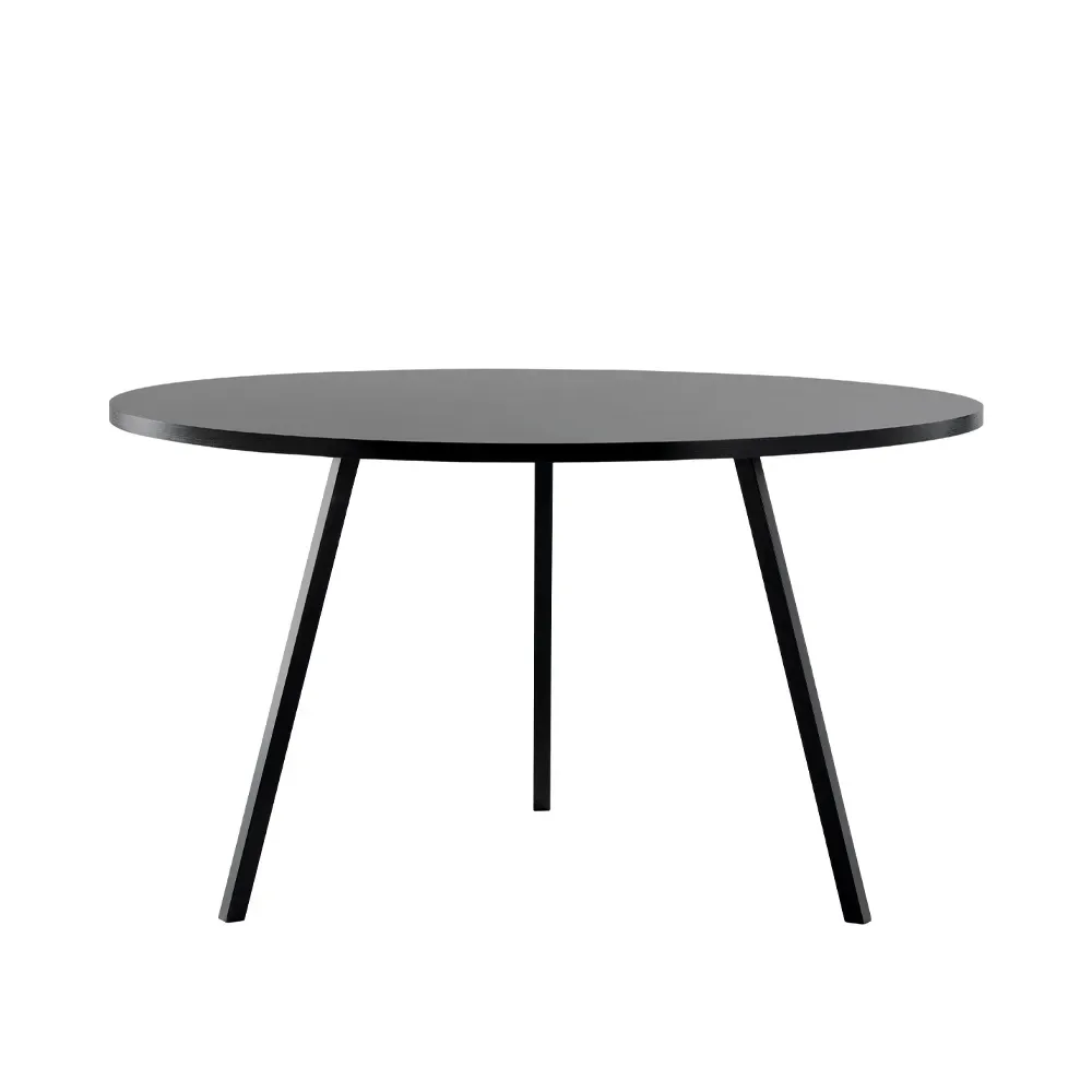 HAY Loop Stand Esstisch rund Black linoleum-black, Ø120 cm
