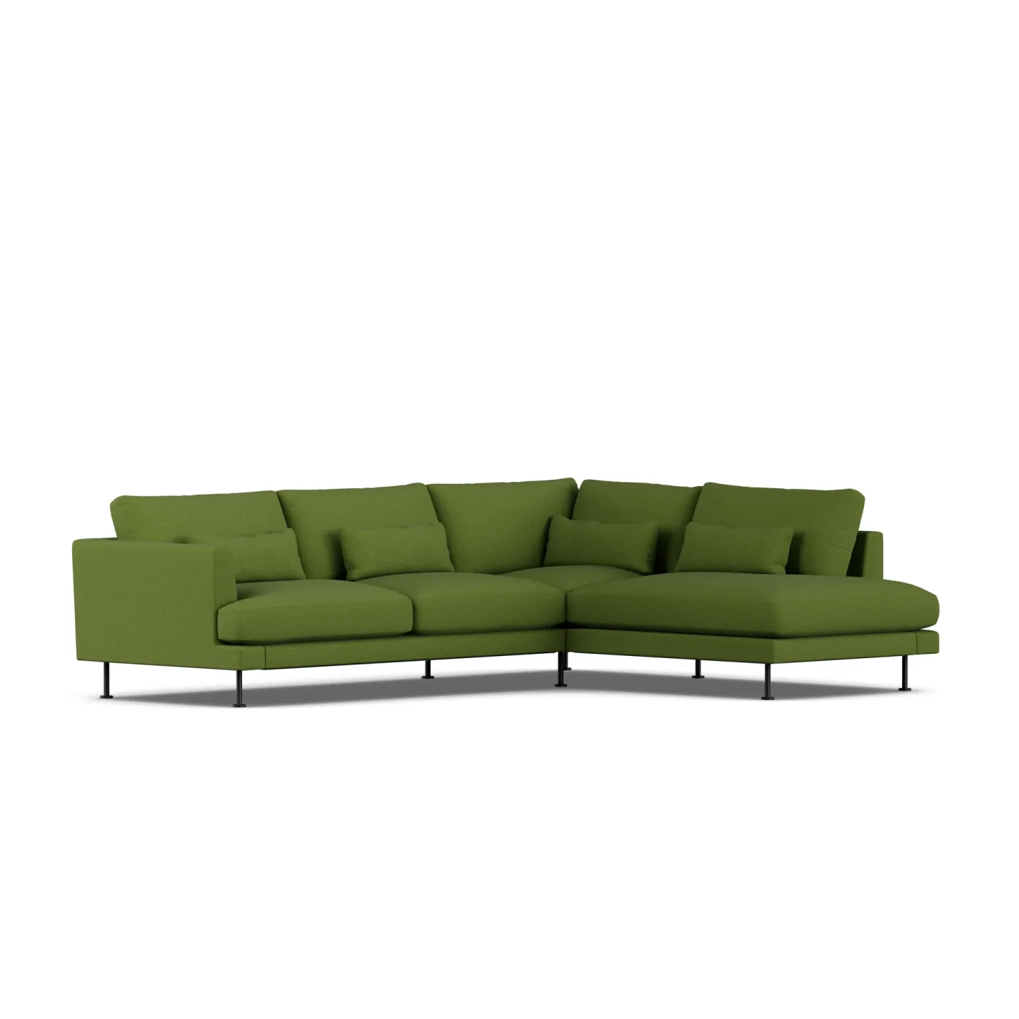1898 Bredhult Sofa Luiza Green 3975-Schwarzer Stahl, 3-sitzig A1