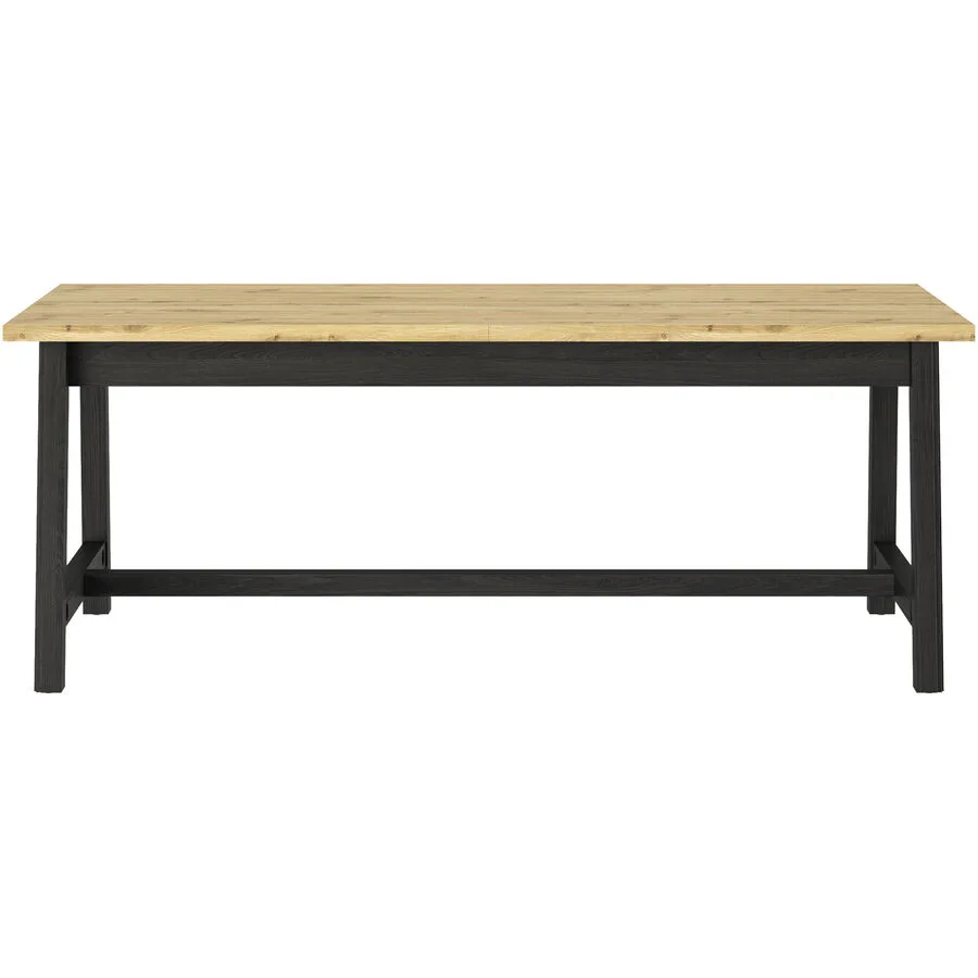 Esstisch Reyet schwarz/Eiche Holzwerkstoff B 252 T 91 cm
