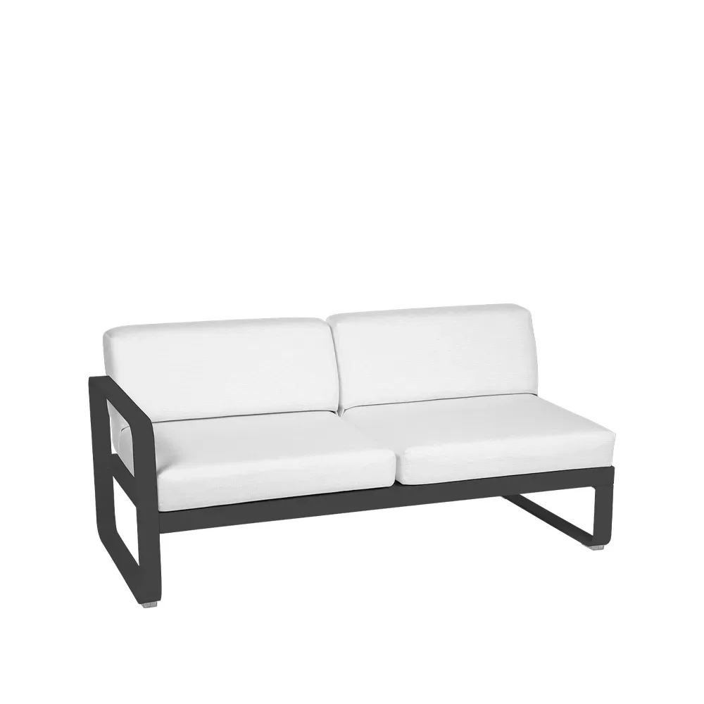 Fermob Bellevie Left modulsoffa 2-sits Anthracite (grå), off-white dyna