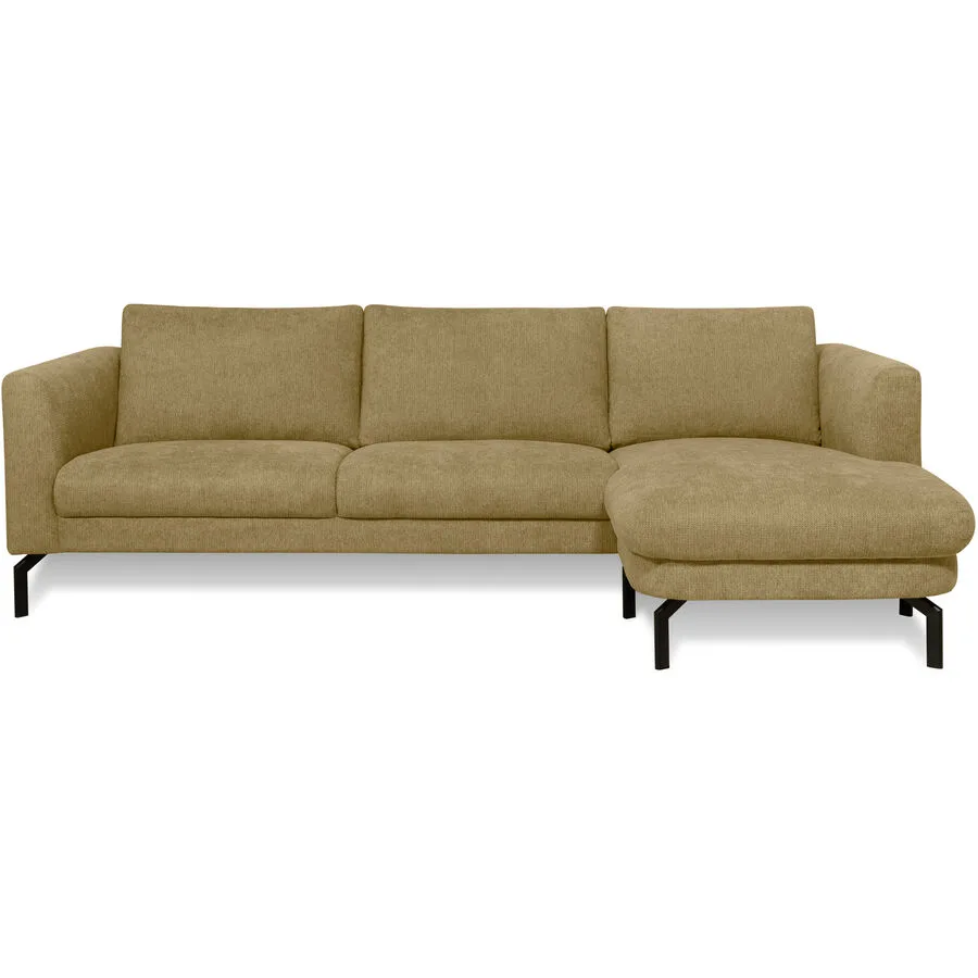 Ecksofa Gomero Rechts Stoff sandgelb B 254 T 150 cm