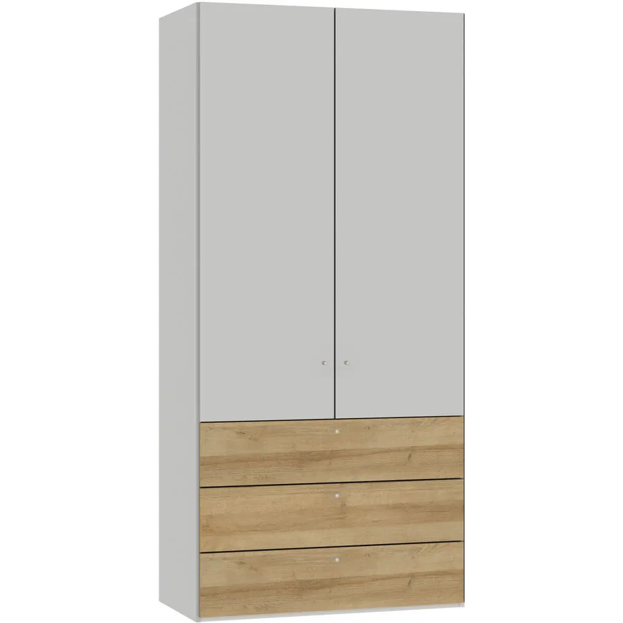 Kleiderschrank Arena Drehtüren Hellgrau/Eiche Holzwerkstoff B 102 cm - Schweizer Möbelhersteller