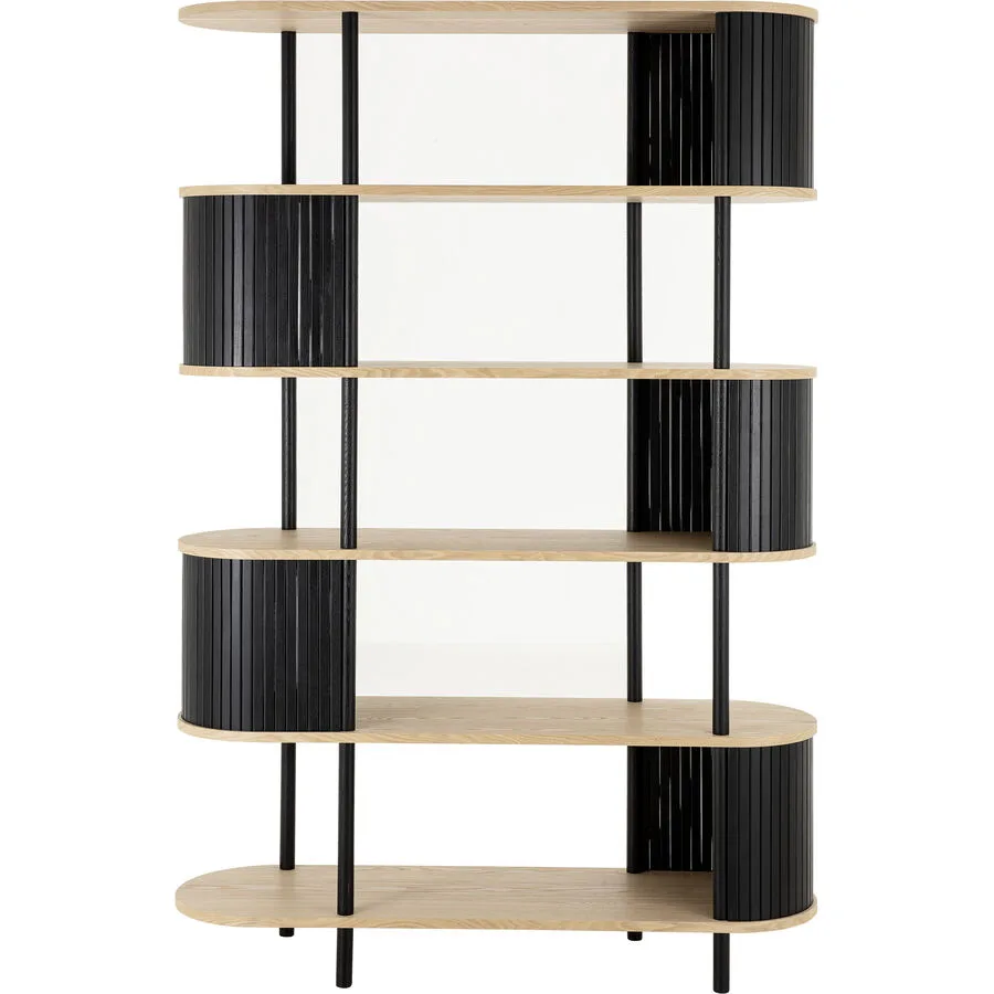Regal Davi natur, schwarz Holzwerkstoff B 120 H 182 cm