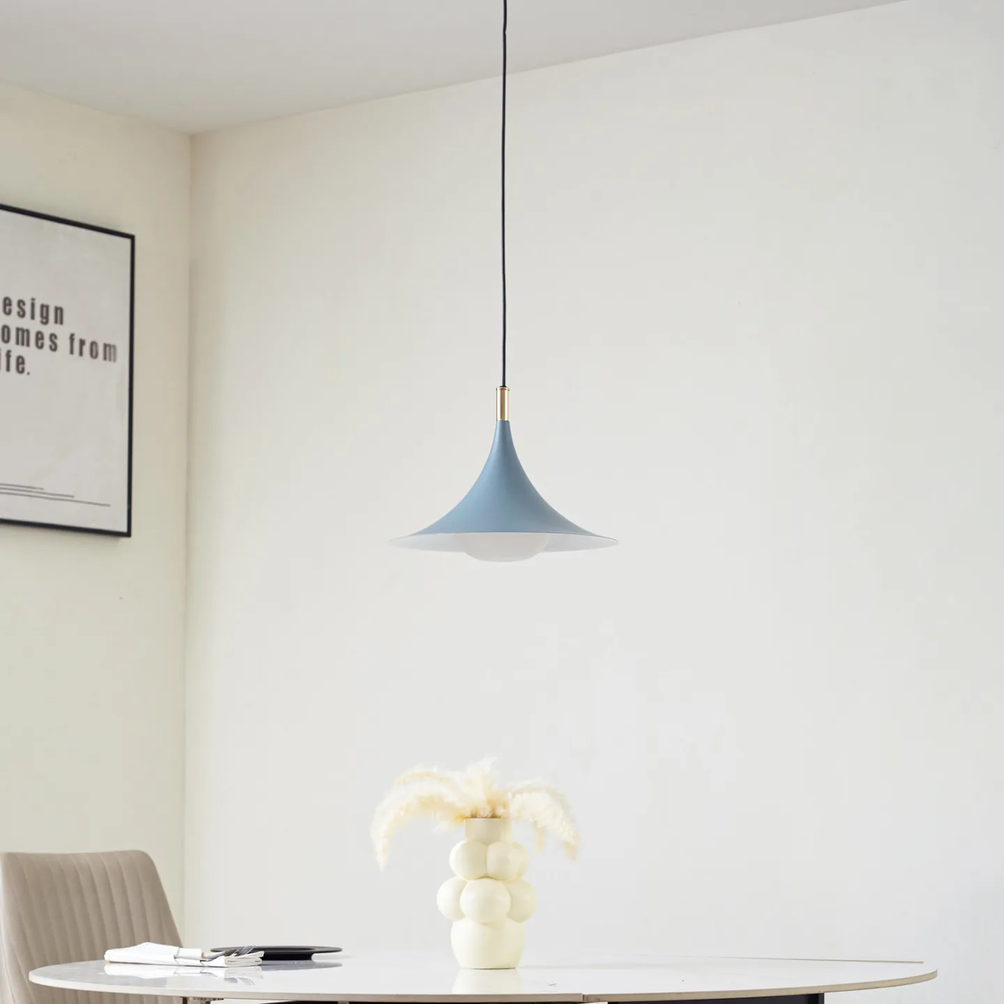 Jarl Pendelleuchte Blau - Lindby - Esszimmer - Modern - Metall - Einflammig